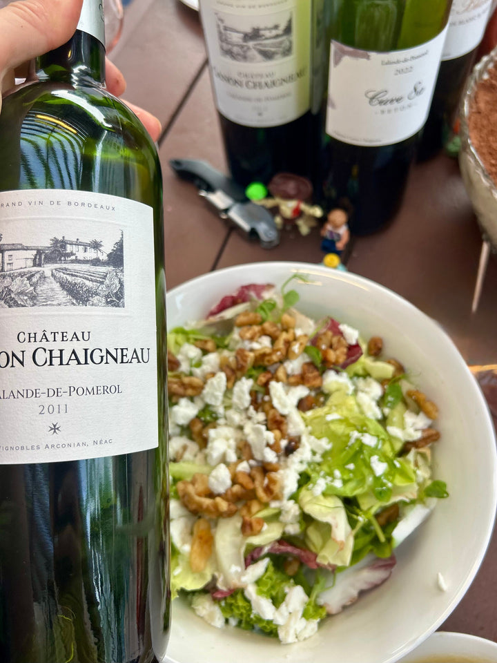Summer elegance: goat cheese, pear & walnut salad with Château Canon Chaigneau 2011